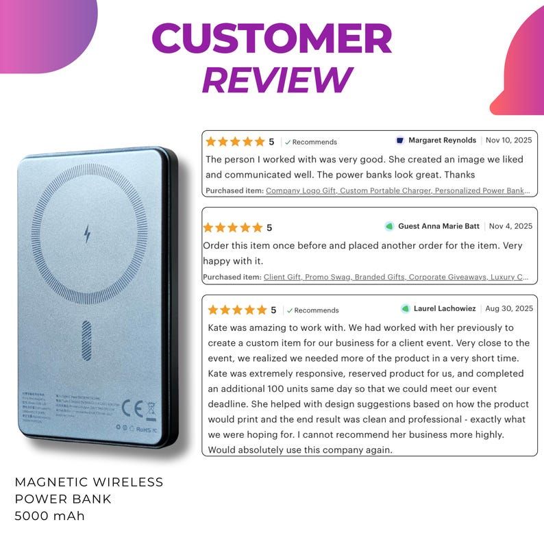 Slim Magnetic Wireless Power Bank 5000mAh thumbnail 5