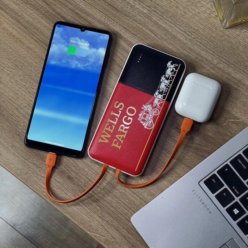 Custom Logo Power Bank 10000mAh with Built-in Cables thumbnail 2