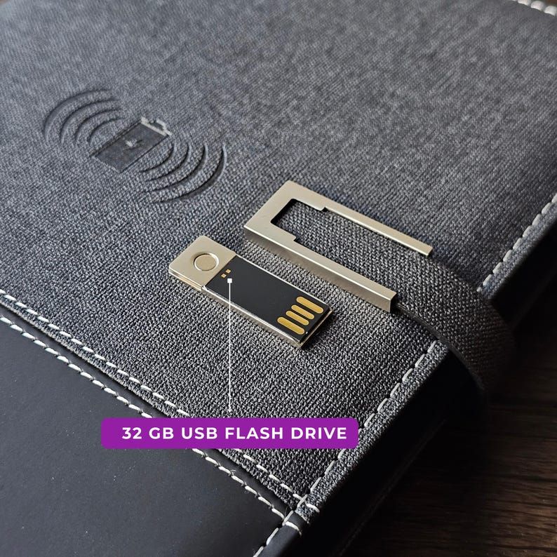 Smart Notebook A5 with Wireless Charger 8000mAh & 32GB Flash Drive thumbnail 4